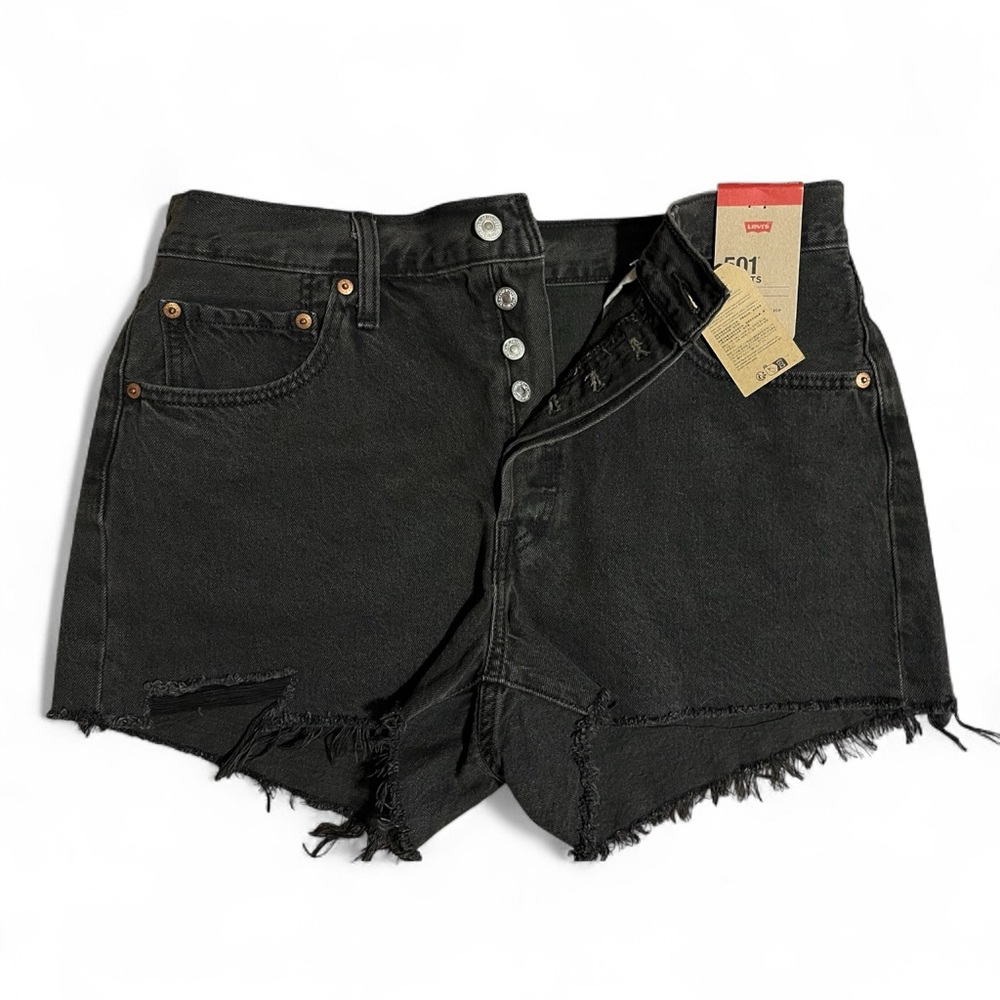 Black Levi's Women's 501 Original Fit High Rise Shorts - Button Up - Size 31 NWT